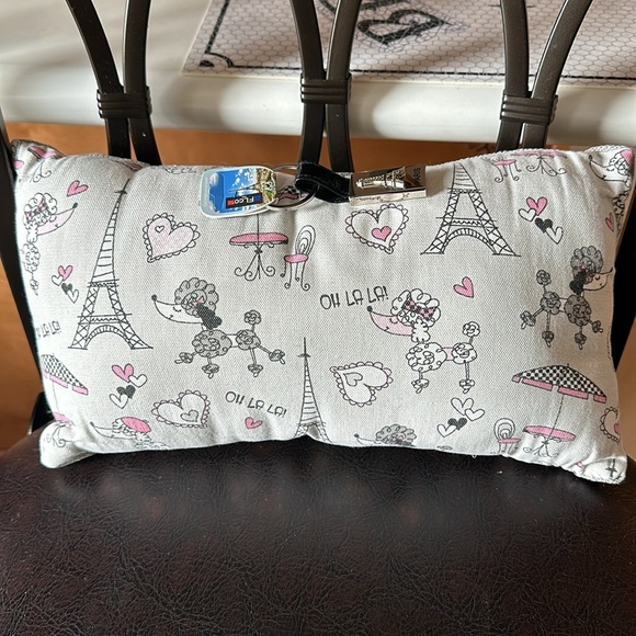 Accessories - Paris, France Keychain and Paris themed mini bistro pillow bundle